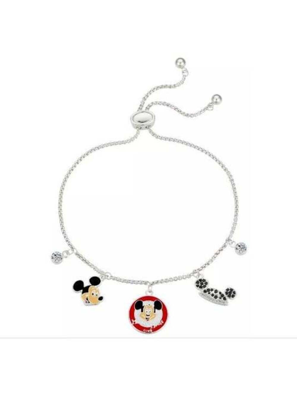 Disney 100 Years Mickey Mouse Club Fine Silver Plated Adjustable Bracelet